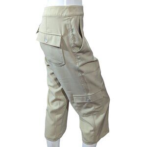 Additions by Chico's Beige Capri Cargo Trouser Pants Sz 1 (Medium/8) Womens